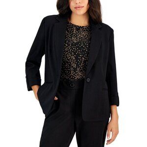 Ak Anne Klein Petite XXS Notch-Lapel One-Button Blazer Anne Black New With Tags